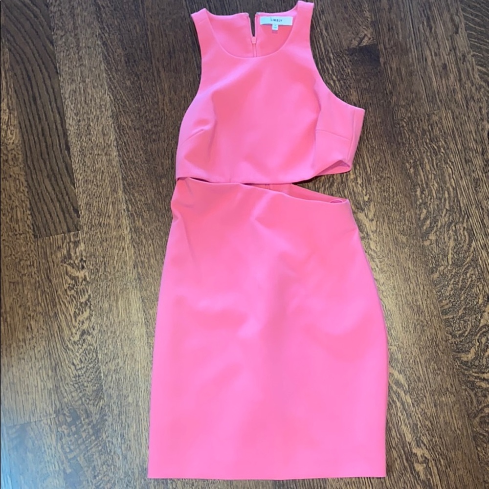 Likely pink cut out dress